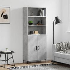 Greatstore Skříň highboard betonově šedá 69,5x34x180 cm kompozitní dřevo