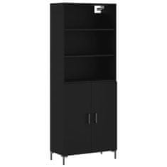 Greatstore Skříň highboard černá 69,5 x 34 x 180 cm kompozitní dřevo