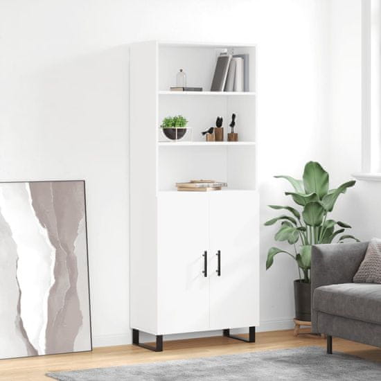 Vidaxl Skříň highboard bílá 69,5 x 34 x 180 cm kompozitní dřevo