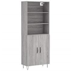 Greatstore Skříň highboard šedá sonoma 69,5 x 34 x 180 cm kompozitní dřevo