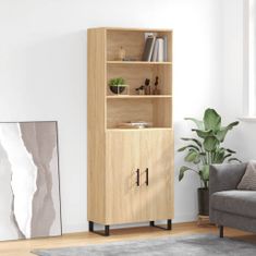 Greatstore Skříň highboard dub sonoma 69,5 x 34 x 180 cm kompozitní dřevo