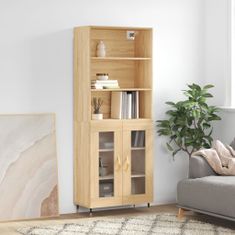 Greatstore Skříň highboard dub sonoma 69,5 x 34 x 180 cm kompozitní dřevo