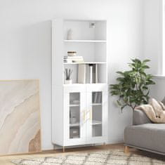 Greatstore Skříň highboard bílá 69,5 x 34 x 180 cm kompozitní dřevo