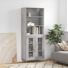 Greatstore Skříň highboard šedá sonoma 69,5 x 34 x 180 cm kompozitní dřevo