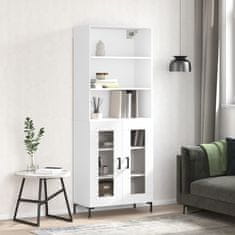 Greatstore Skříň highboard bílá 69,5 x 34 x 180 cm kompozitní dřevo