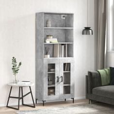 Vidaxl Skříň highboard betonově šedá 69,5x34x180 cm kompozitní dřevo