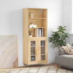 Greatstore Skříň highboard dub sonoma 69,5 x 34 x 180 cm kompozitní dřevo