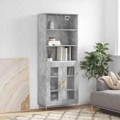 Greatstore Skříň highboard betonově šedá 69,5x34x180 cm kompozitní dřevo