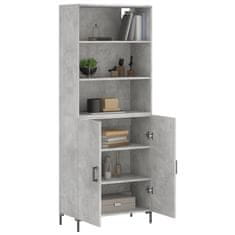 Greatstore Skříň highboard betonově šedá 69,5x34x180 cm kompozitní dřevo