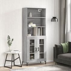 Greatstore Skříň highboard šedá sonoma 69,5 x 34 x 180 cm kompozitní dřevo