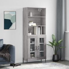 Greatstore Skříň highboard šedá sonoma 69,5 x 34 x 180 cm kompozitní dřevo