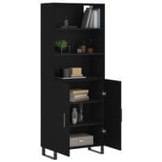 Greatstore Skříň highboard černá 69,5 x 34 x 180 cm kompozitní dřevo