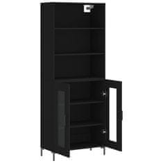 Greatstore Skříň highboard černá 69,5 x 34 x 180 cm kompozitní dřevo