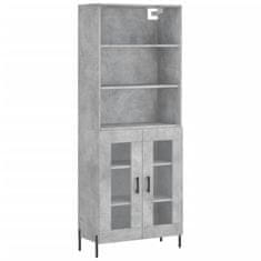 Vidaxl Skříň highboard betonově šedá 69,5x34x180 cm kompozitní dřevo