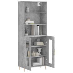 Greatstore Skříň highboard betonově šedá 69,5x34x180 cm kompozitní dřevo