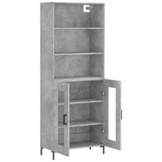 Greatstore Skříň highboard betonově šedá 69,5x34x180 cm kompozitní dřevo