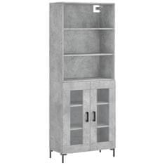 Vidaxl Skříň highboard betonově šedá 69,5x34x180 cm kompozitní dřevo