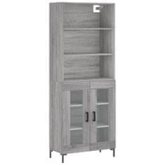 Vidaxl Skříň highboard šedá sonoma 69,5 x 34 x 180 cm kompozitní dřevo