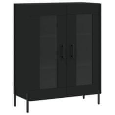 Greatstore Skříň highboard černá 69,5 x 34 x 180 cm kompozitní dřevo