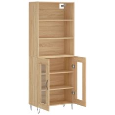 Greatstore Skříň highboard dub sonoma 69,5 x 34 x 180 cm kompozitní dřevo