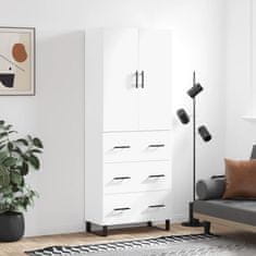 Greatstore Skříň highboard bílá 69,5 x 34 x 180 cm kompozitní dřevo