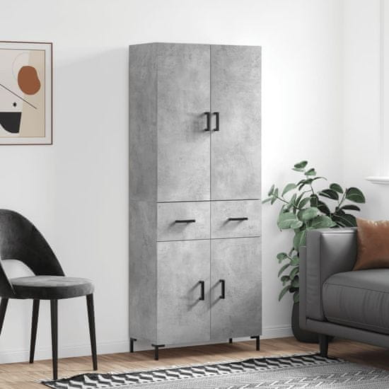 Vidaxl Skříň highboard betonově šedá 69,5x34x180 cm kompozitní dřevo