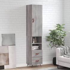 Greatstore Skříň highboard šedá sonoma 34,5 x 34 x 180 cm kompozitní dřevo