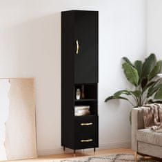 Greatstore Skříň highboard černá 34,5 x 34 x 180 cm kompozitní dřevo