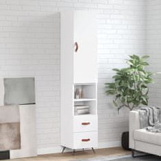 Greatstore Skříň highboard bílá 34,5 x 34 x 180 cm kompozitní dřevo