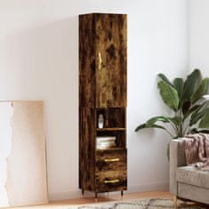 Greatstore Skříň highboard kouřový dub 34,5 x 34 x 180 cm kompozitní dřevo