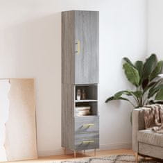 Greatstore Skříň highboard šedá sonoma 34,5 x 34 x 180 cm kompozitní dřevo