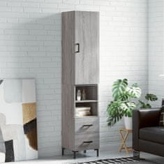 Greatstore Skříň highboard šedá sonoma 34,5 x 34 x 180 cm kompozitní dřevo