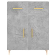 Greatstore Skříň highboard betonově šedá 69,5x34x180 cm kompozitní dřevo