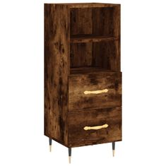 Vidaxl Skříň highboard kouřový dub 34,5 x 34 x 180 cm kompozitní dřevo