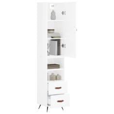 Greatstore Skříň highboard bílá s vysokým leskem 34,5x34x180 cm kompozit