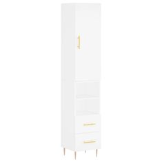 Greatstore Skříň highboard bílá 34,5 x 34 x 180 cm kompozitní dřevo