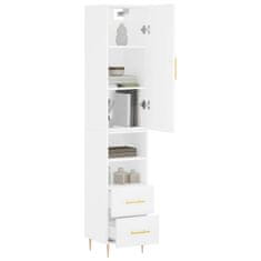 Greatstore Skříň highboard bílá 34,5 x 34 x 180 cm kompozitní dřevo