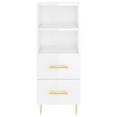 Greatstore Skříň highboard bílá s vysokým leskem 34,5x34x180 cm kompozit