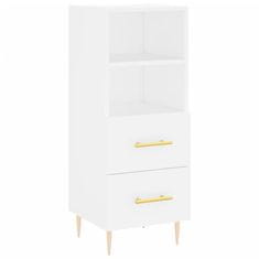 Greatstore Skříň highboard bílá 34,5 x 34 x 180 cm kompozitní dřevo