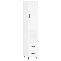 Greatstore Skříň highboard bílá 34,5 x 34 x 180 cm kompozitní dřevo