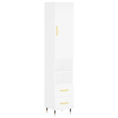 Vidaxl Skříň highboard bílá 34,5 x 34 x 180 cm kompozitní dřevo