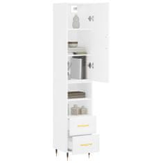 Greatstore Skříň highboard bílá 34,5 x 34 x 180 cm kompozitní dřevo