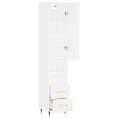 Greatstore Skříň highboard bílá 34,5 x 34 x 180 cm kompozitní dřevo