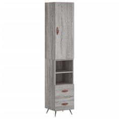 Greatstore Skříň highboard šedá sonoma 34,5 x 34 x 180 cm kompozitní dřevo