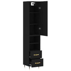 Greatstore Skříň highboard černá 34,5 x 34 x 180 cm kompozitní dřevo