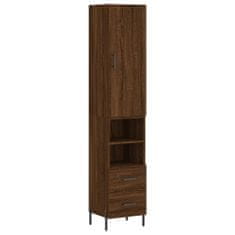 Vidaxl Skříň highboard hnědý dub 34,5 x 34 x 180 cm kompozitní dřevo