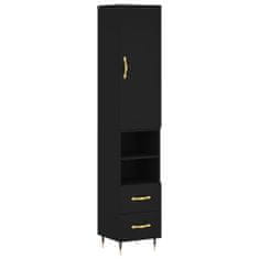 Vidaxl Skříň highboard černá 34,5 x 34 x 180 cm kompozitní dřevo