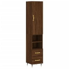 Vidaxl Skříň highboard hnědý dub 34,5 x 34 x 180 cm kompozitní dřevo