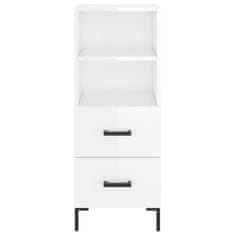 Vidaxl Skříň highboard bílá s vysokým leskem 34,5x34x180 cm kompozit