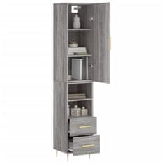 Greatstore Skříň highboard šedá sonoma 34,5 x 34 x 180 cm kompozitní dřevo